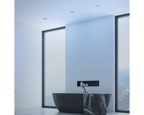 LED inbouwspots set IP65 dimbaar 4,8W 450 lm 3000-6500 K CCT RGB chroom/mat Ø 9,2/6,8 cm 230V 3 stuks met afstandsbediening, geheugenfunctie, nachtlampfunctie, timerfunctie