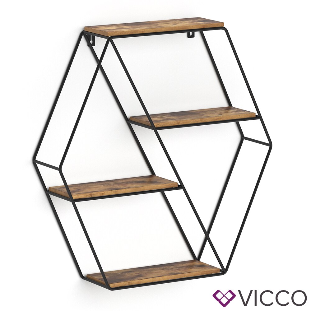VICCO Loft Wandregal FYRK Gewürzregal Industrial Küchenregal eckig Bücherregal