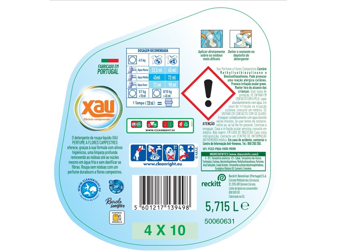 DETERGETE ROUPA MÁQUINA LIQUIDO XAU FLORES CAMPESTRES 127D