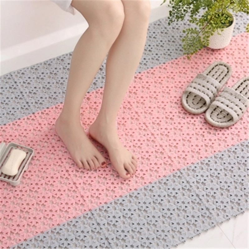 (30x20) Anti-Rutsch Dusch Matte Badewannen Einlage Klick Fliese mit Herz Muster - Weiss