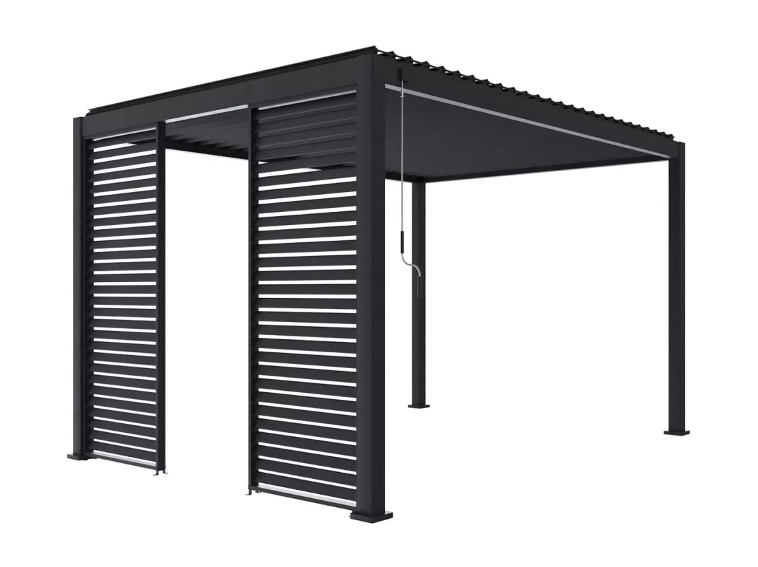Persienne 100cm pour pergola bioclimatique Triomphe. panneau brise vue. côté 3m. aluminium. anthracite