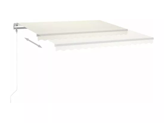 Auvent automatique avec capteur de vent et LED 400x350 cm Crème