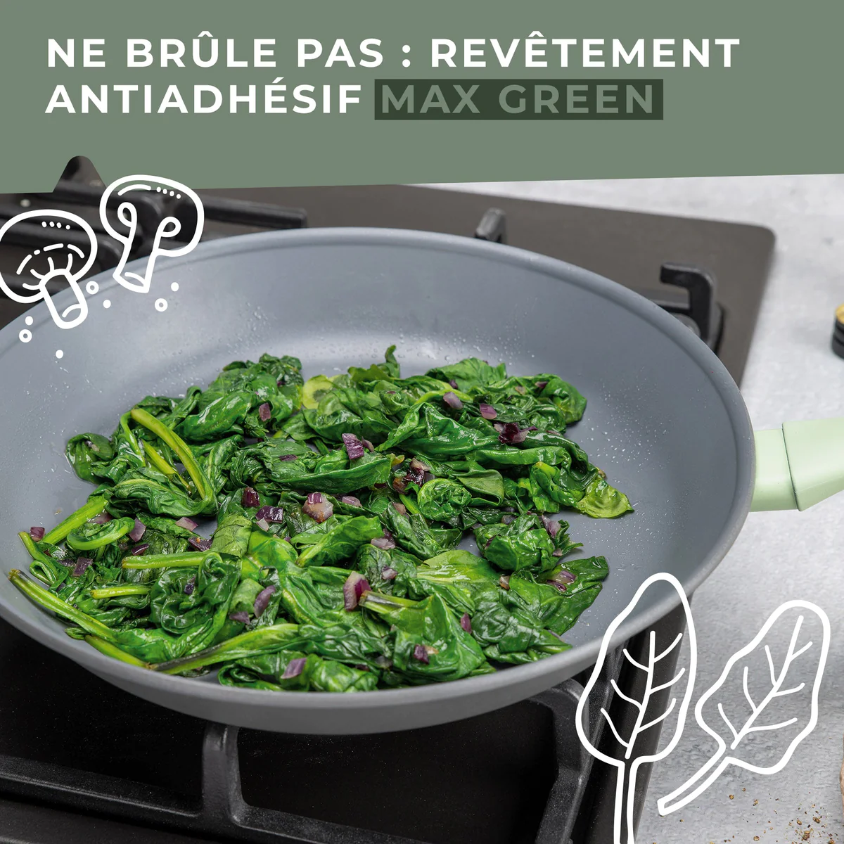 Poêle à frire et couvercle de cuisson de 24 cm de diamètre Fackelmann