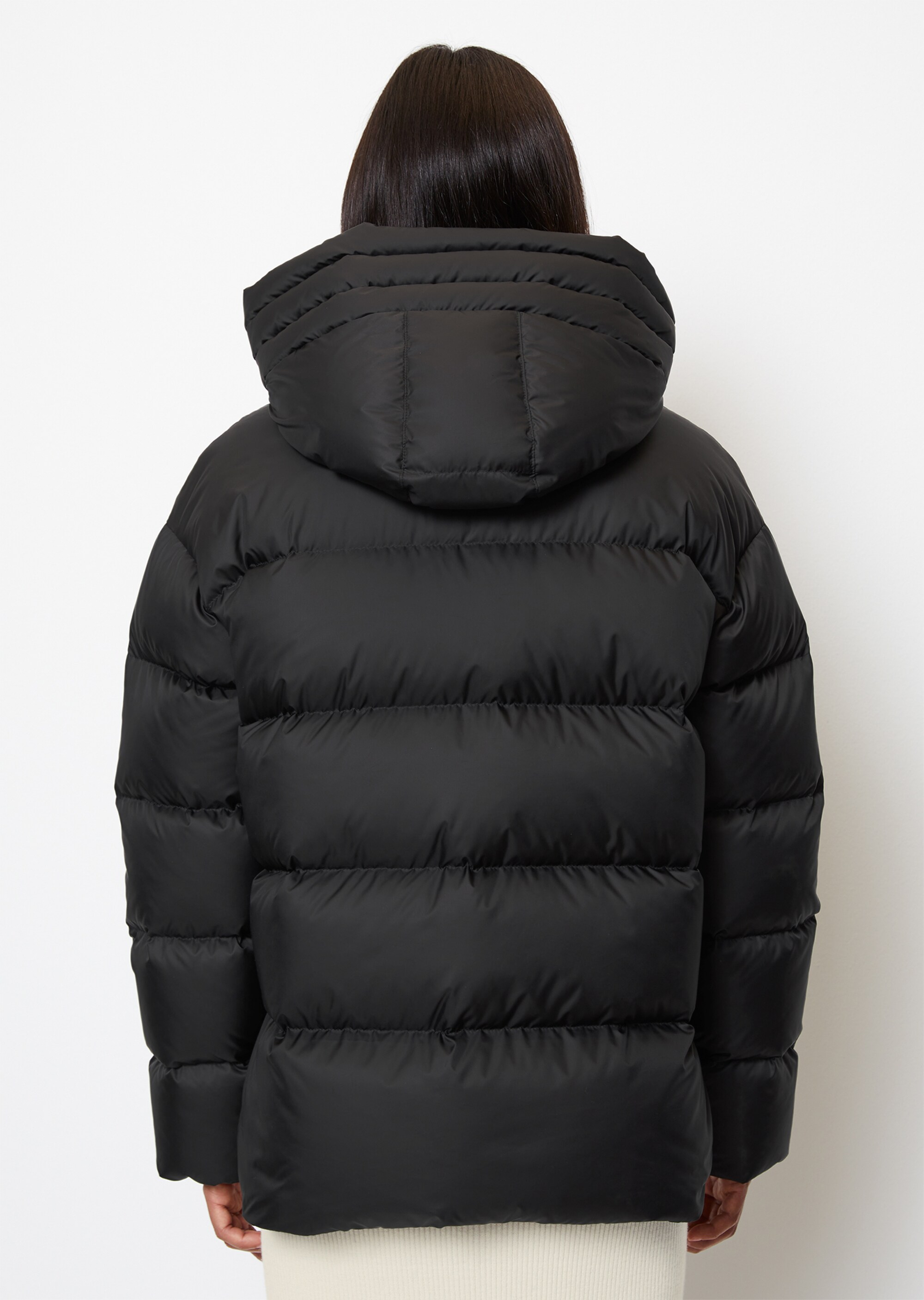 Puffer-Daunenjacke relaxed mit seitlichen Knopfleisten