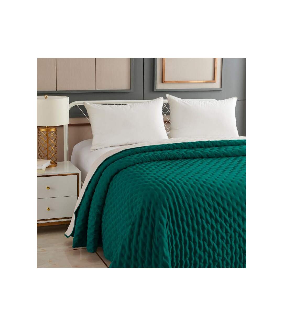 Dessus de Lit Lave 240x260cm Bleu Canard