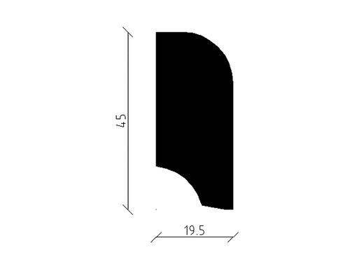 Plint SF381 sparrenhout gelakt 19,5 x 45 x 2400 mm