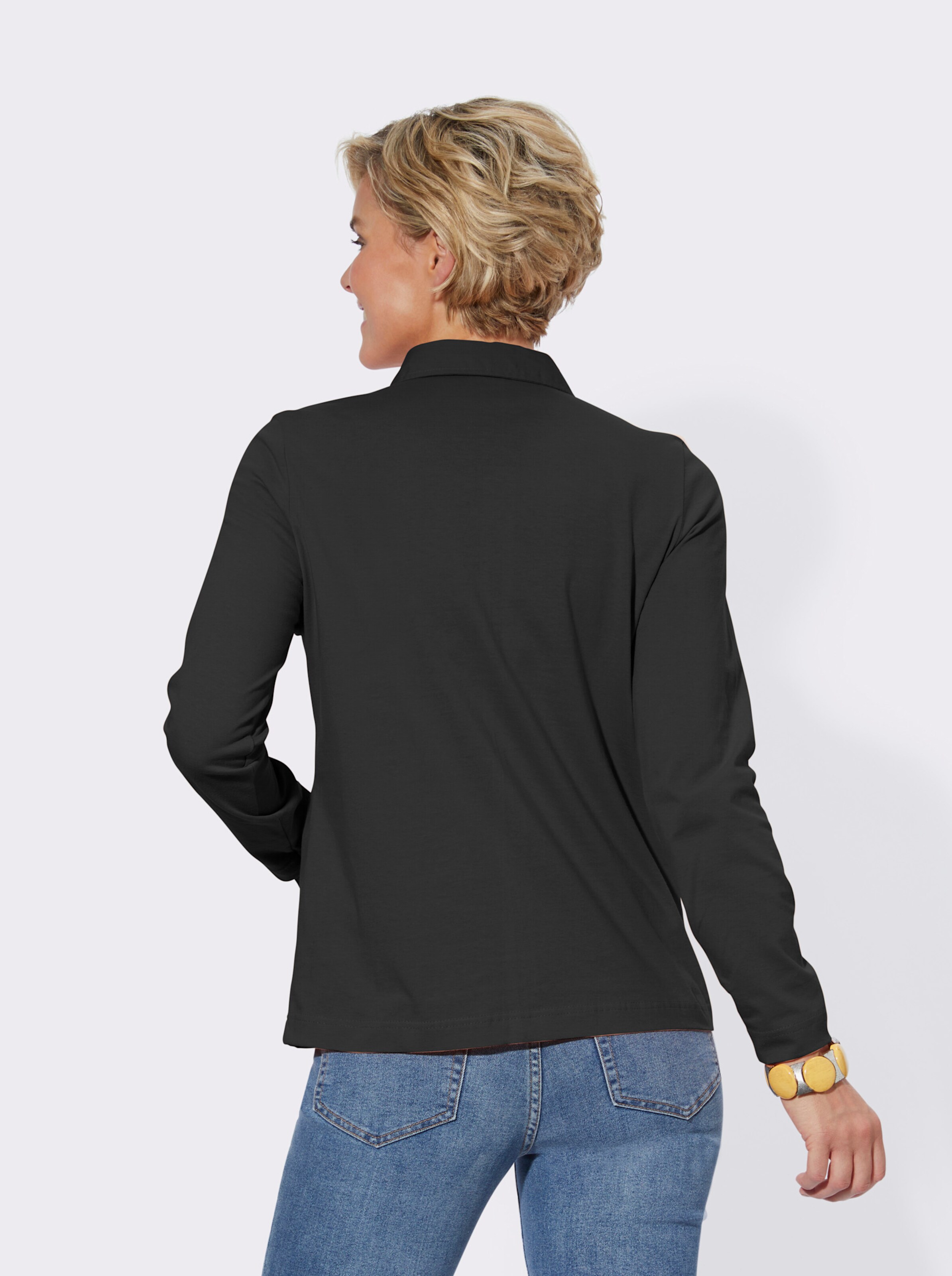 Langarm-Poloshirt