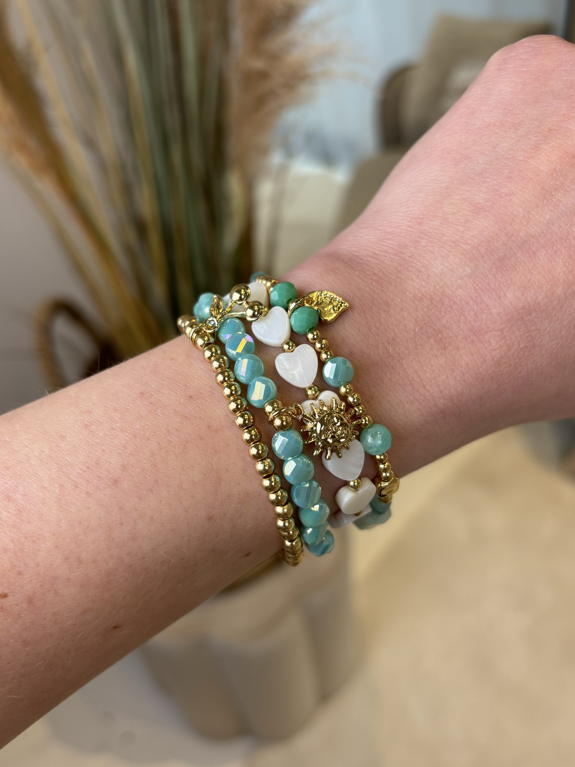 Aqua Shell Armbanden Set