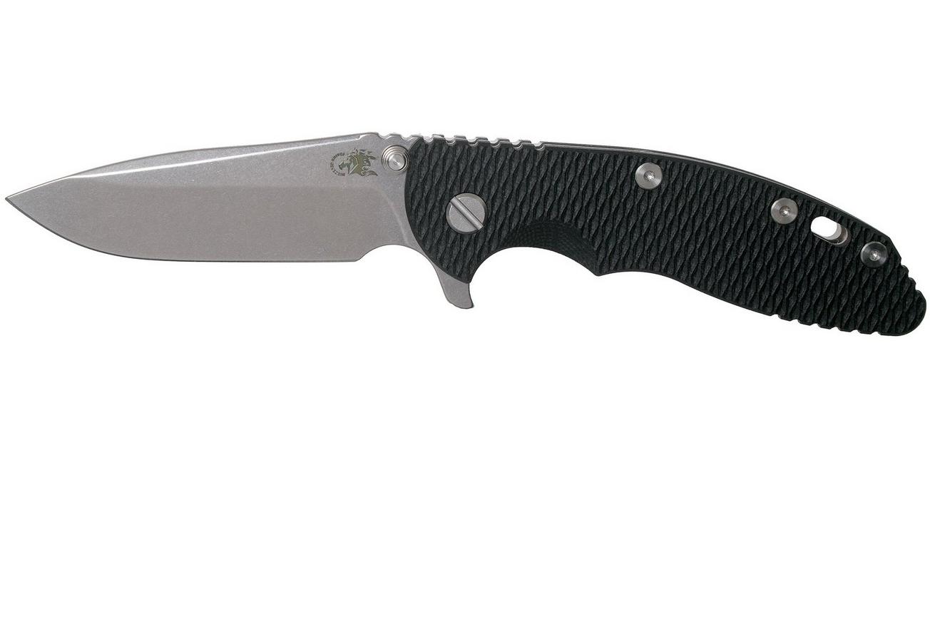 Rick Hinderer XM18 3,5” Spearpoint CPM 20CV Stonewash, Black G10, zakmes