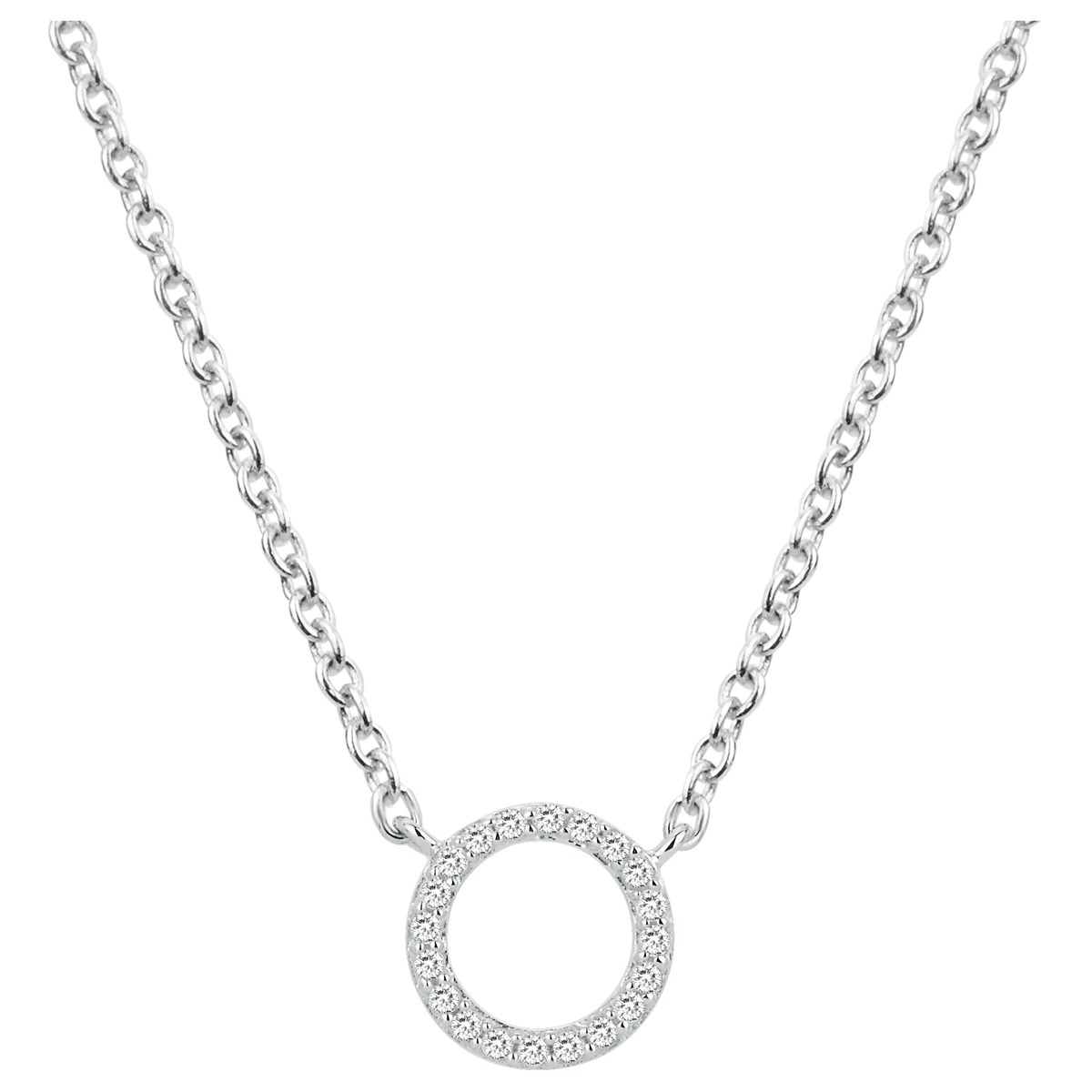 Collier mono-motif en Argent avec oxyde de zirconium blanc
