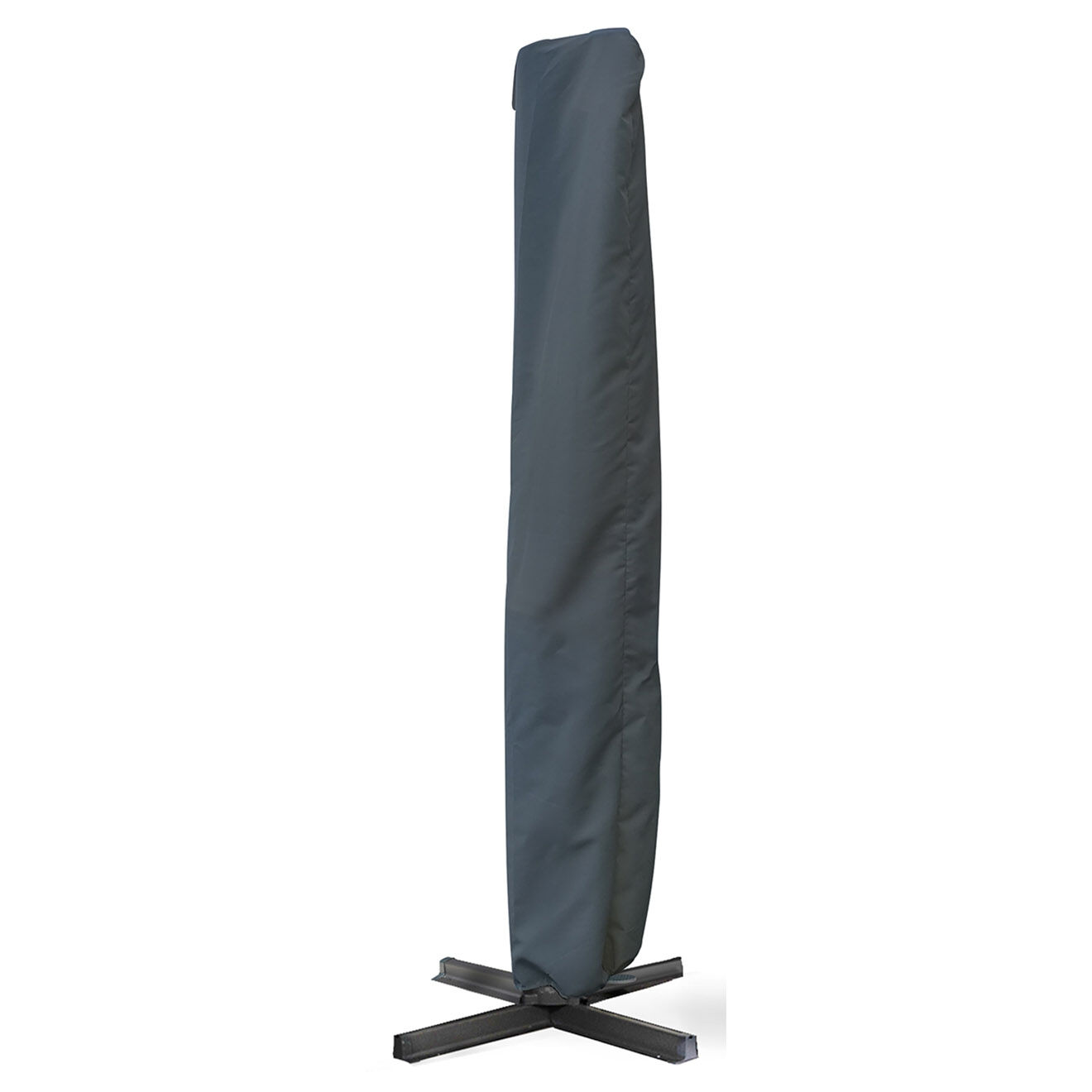 Inkazen Parasol 360° rond avec housse gris - 300x300x255 cm