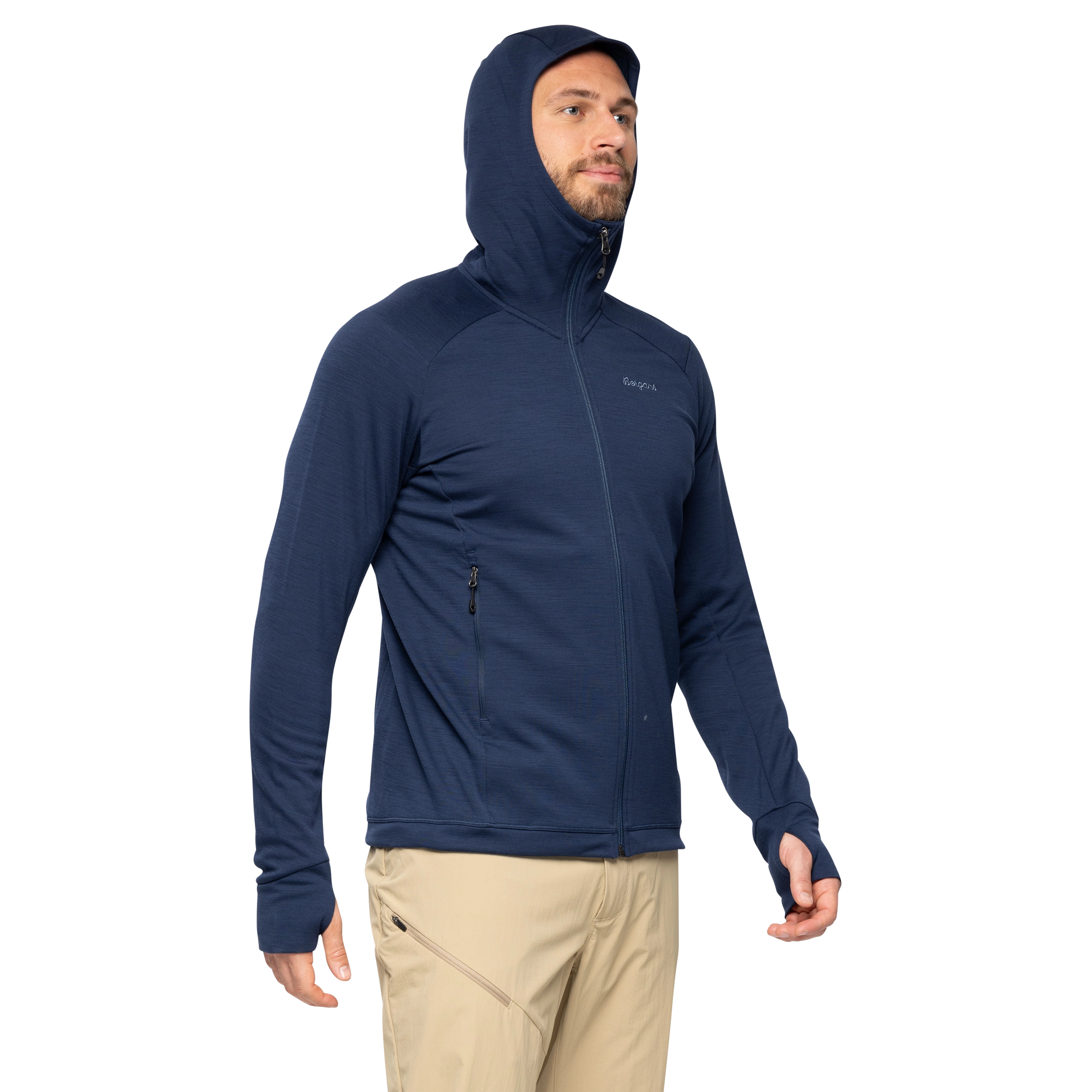 Rabot Merino Tech Midlayer Hoodie Men Navy Blue