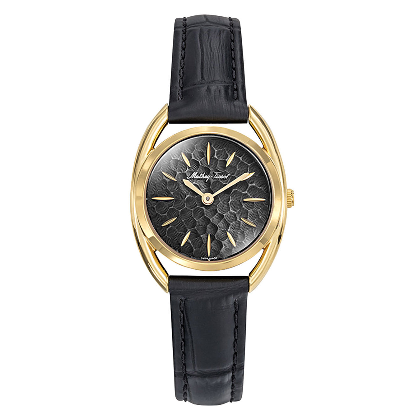 Mathey-Tissot Montre Femme Quartz en Cuir Saphira noire