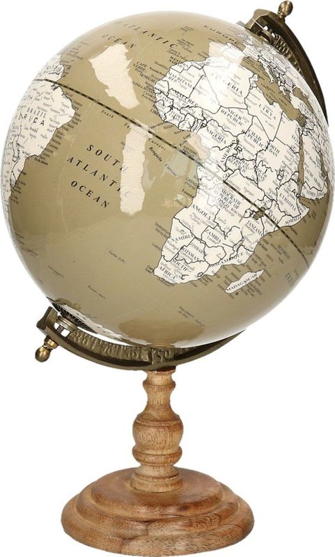 Decoratieve figuren DKD Home Decor Wereldbol PVC Vintage Mangohout (22 x 22 x 33 cm)