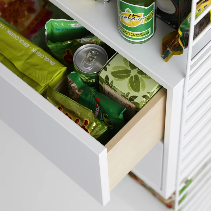 String - Vitrinenschrank mit Schiebetüren in Glas 78 x 30 cm, weiss