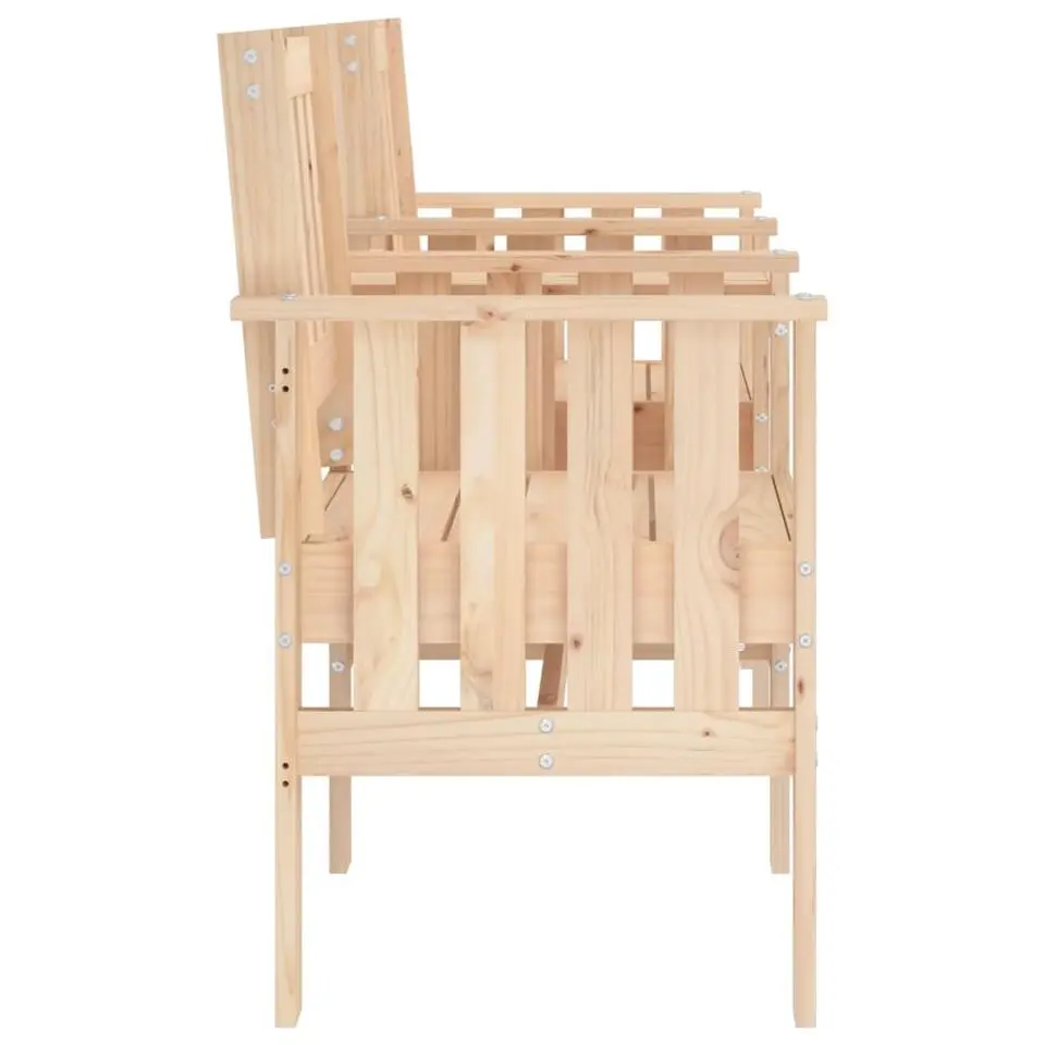 vidaXL - Tuinbank 2-zits - Bruin - Grenenhout - Met tafel
