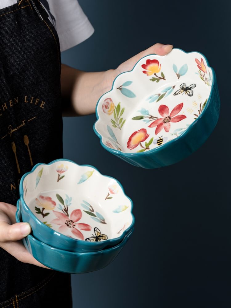 Koringa - Keramische kom met bloemenprint (verschillende ontwerpen)