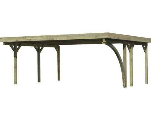 Dubbele carport Karibu Caan 1 variant B 598 x 480 cm drukgeïmpregneerd