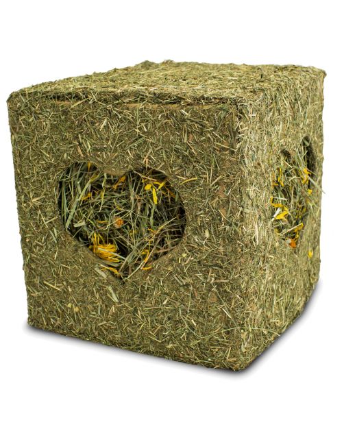 Jr Farm Hooiblok Met Bloemen - Ruwvoer - 20 x 20 x 20 cm 450 g