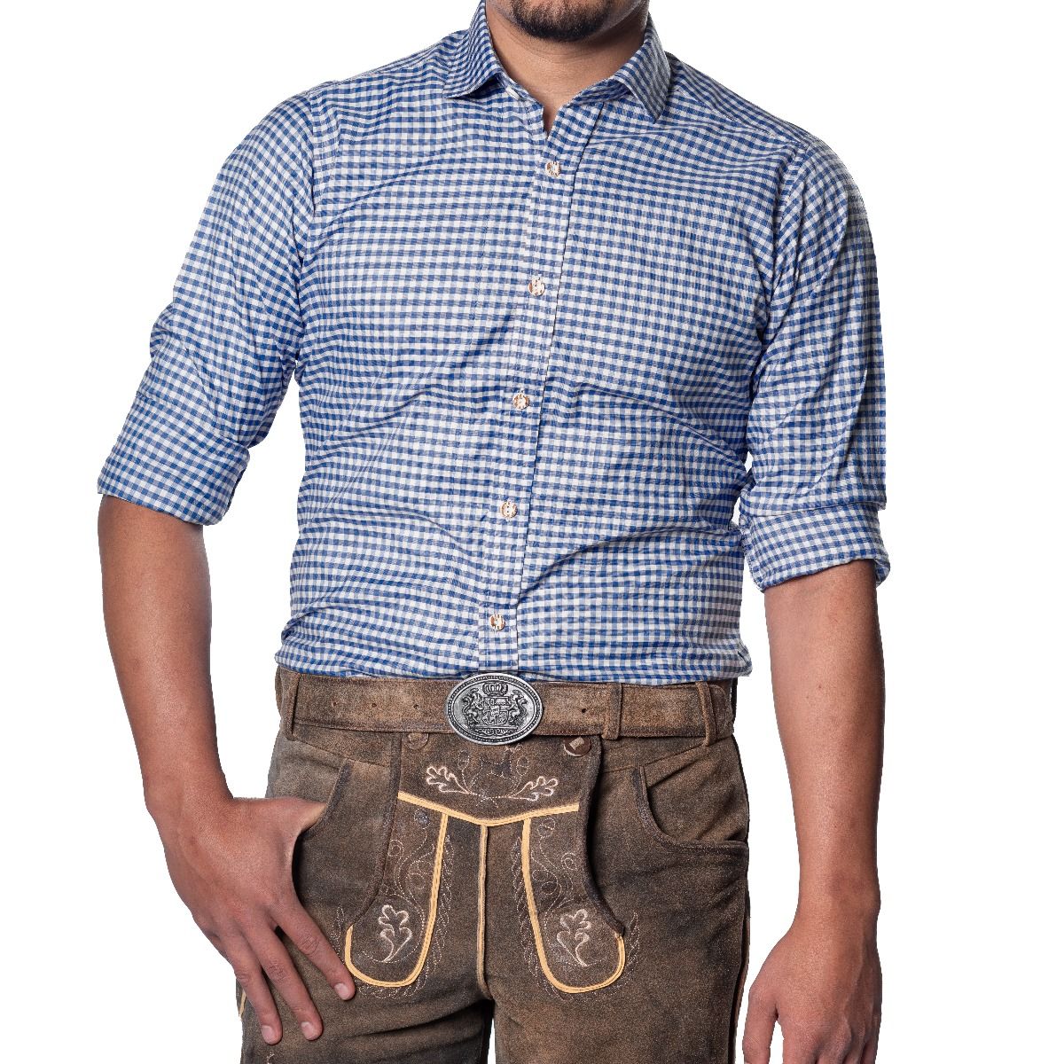 Oktoberfest Blouse Blauw Heren