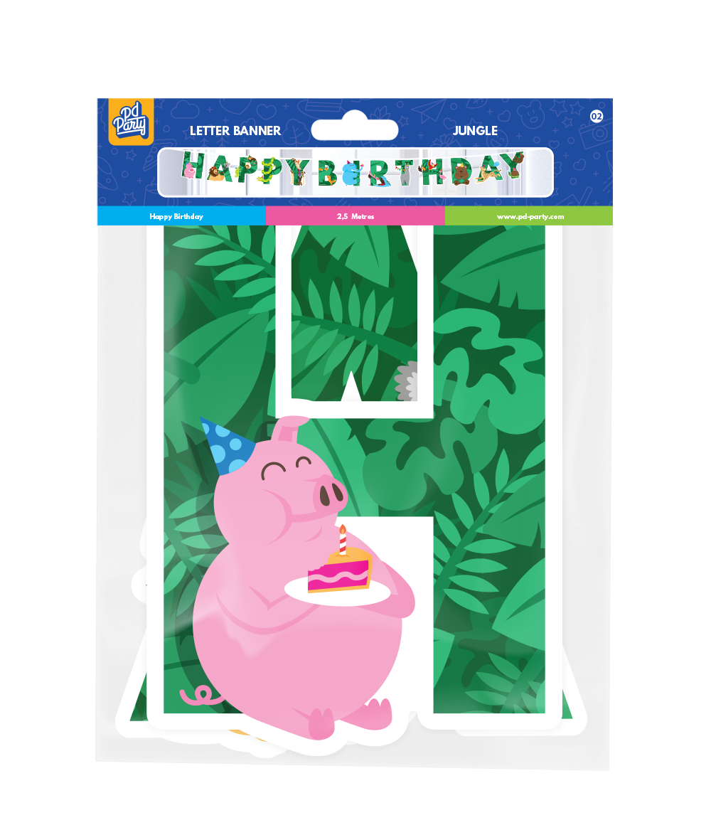 Jungle Letterslinger Happy Birthday 2,5m
