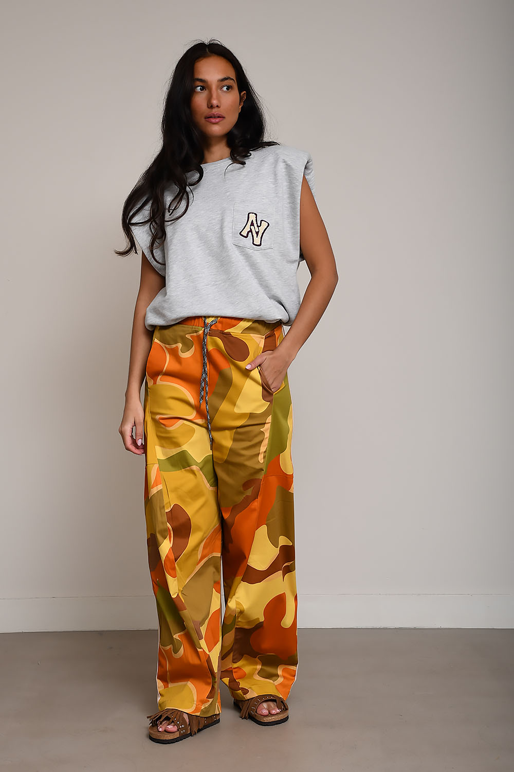 Inty printed cotton pantalon