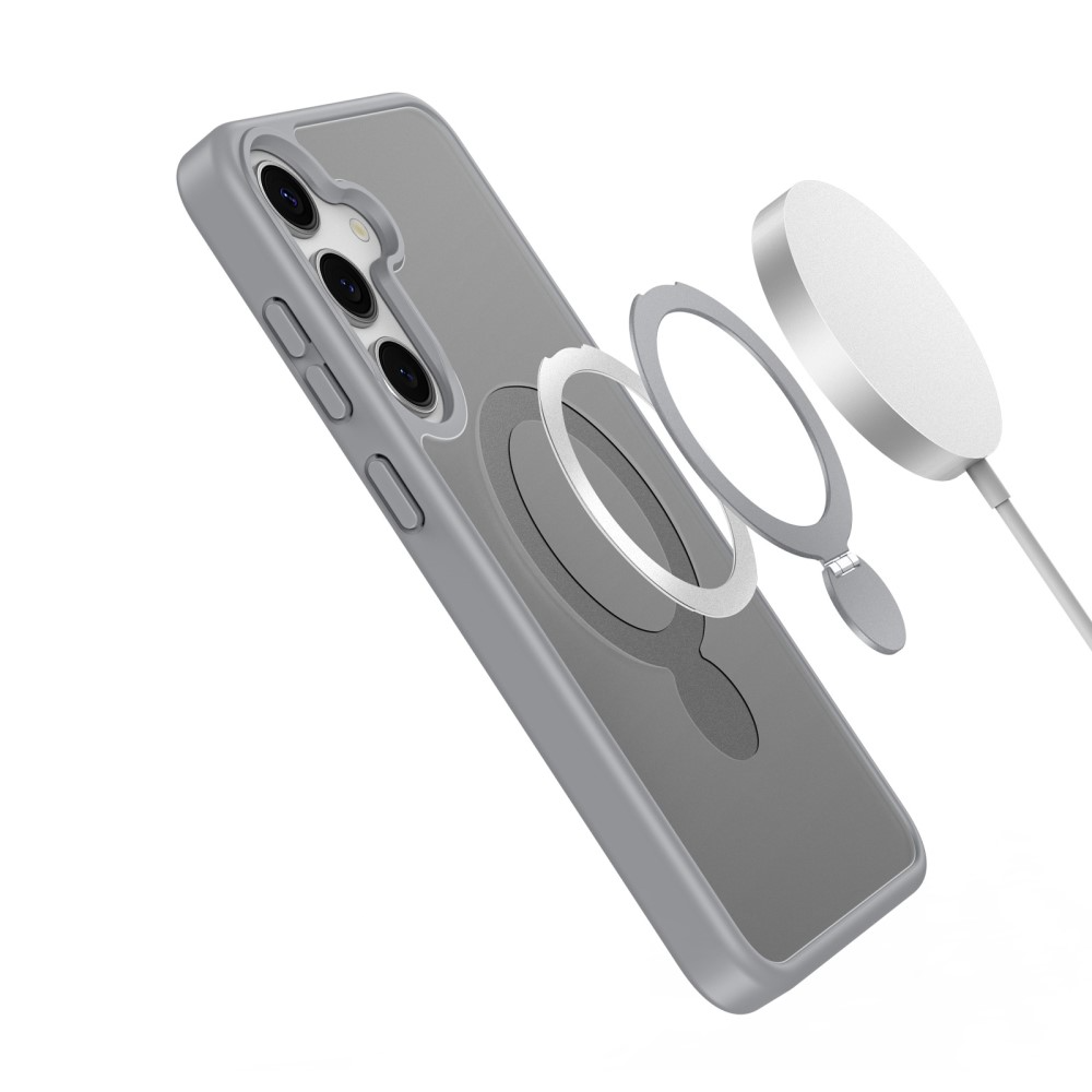 Samsung Galaxy S25  Plus Hybrid Hardcase Hülle   TPU Bumper   Kickstand Aufsteller MagSafe-Modul - Grau