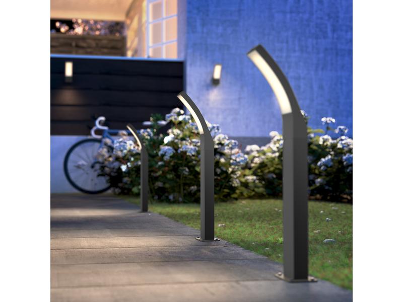 Philips Sockelleuchte Splay, 12 W, 1100 lm, 2700 K, 60 cm, Aussensockelleuchte für den Garten