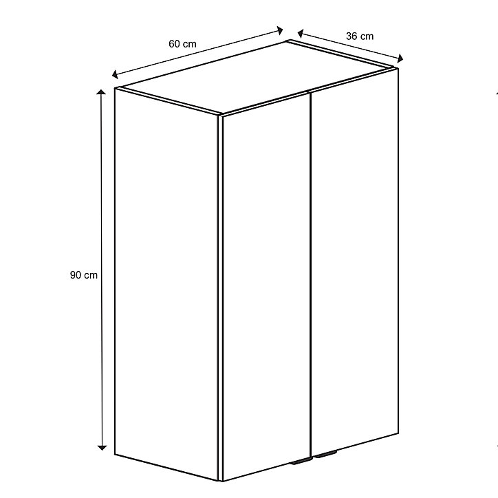 Armoire de salle de bains GoodHome Imandra bleu nuit mat L. 60 x H. 90 x P. 36 cm