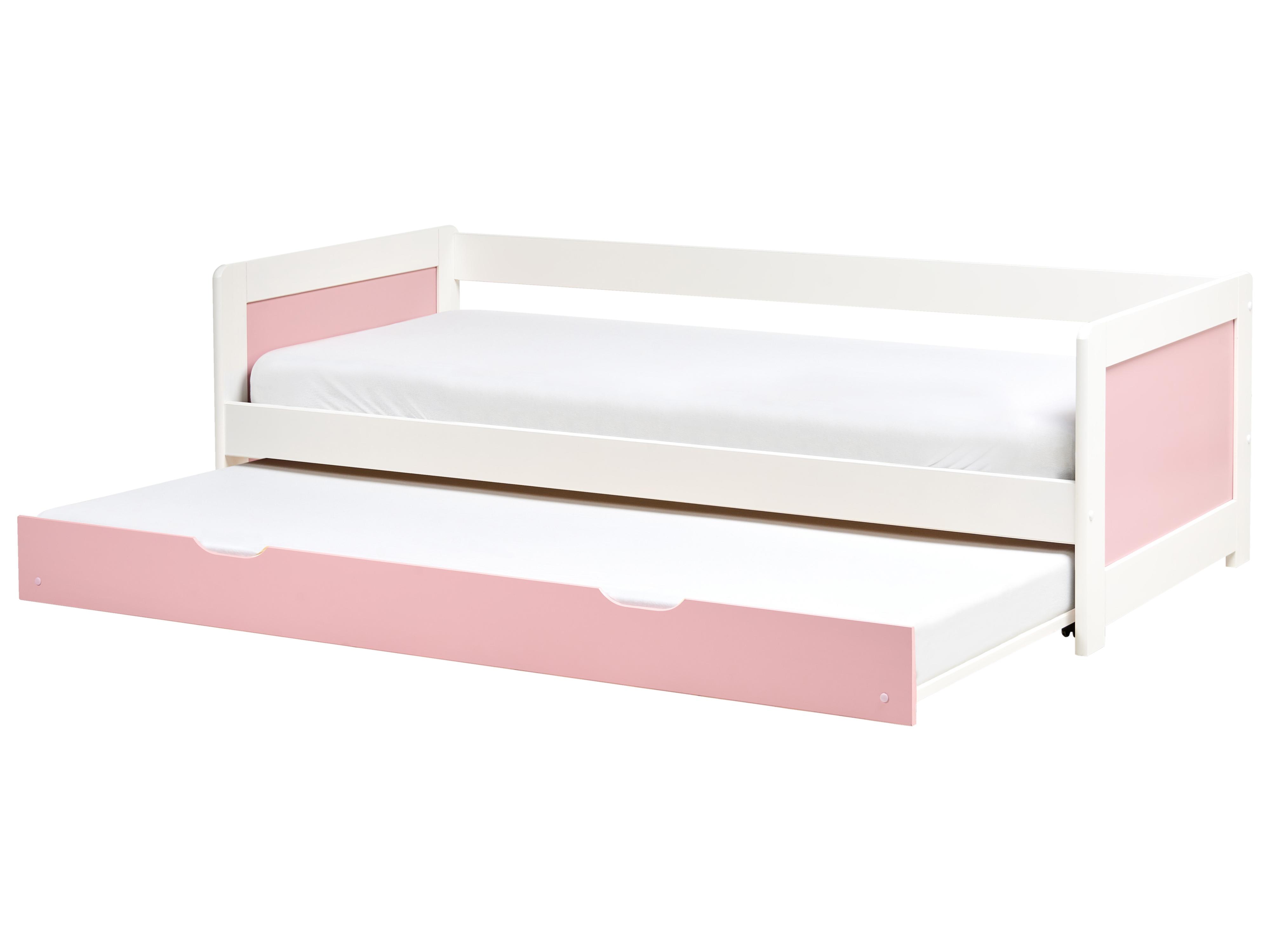 Onderschuifbed Dennenhout GRAVELINES 90 x 200 cm Roze