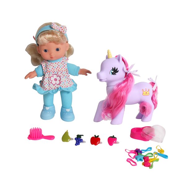 Poupée 20 cm et son poney