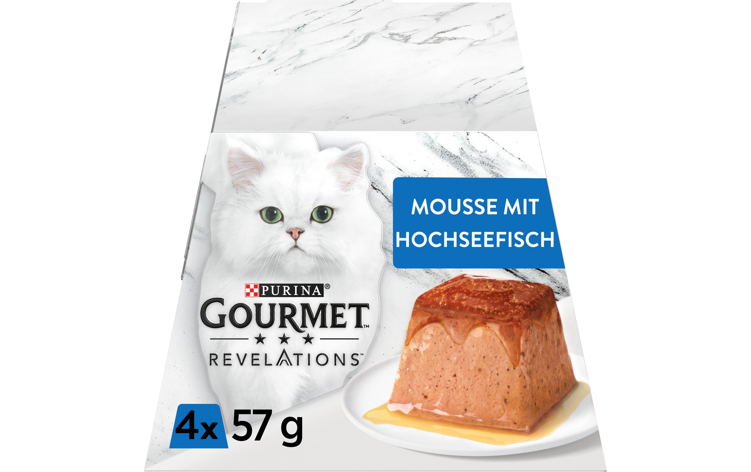 Nassfutter Revelations Mousse Hochseefisch 4 x 57gAlleinfuttermittel für ausgewachsene Katzen