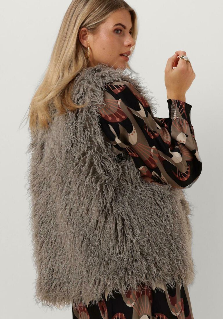 SUMMUM bruine summum gilet gilet faux fur