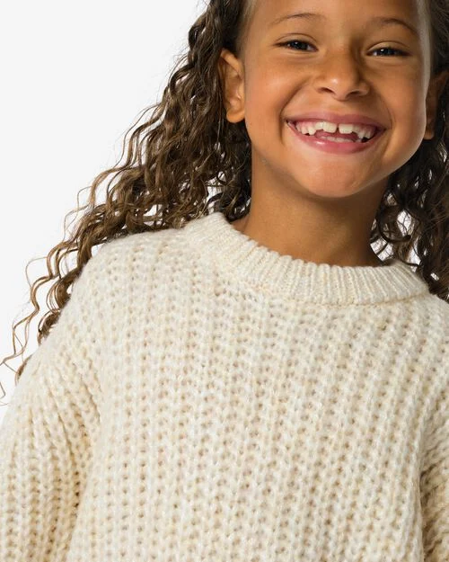 pull enfant avec laine blanc cassé