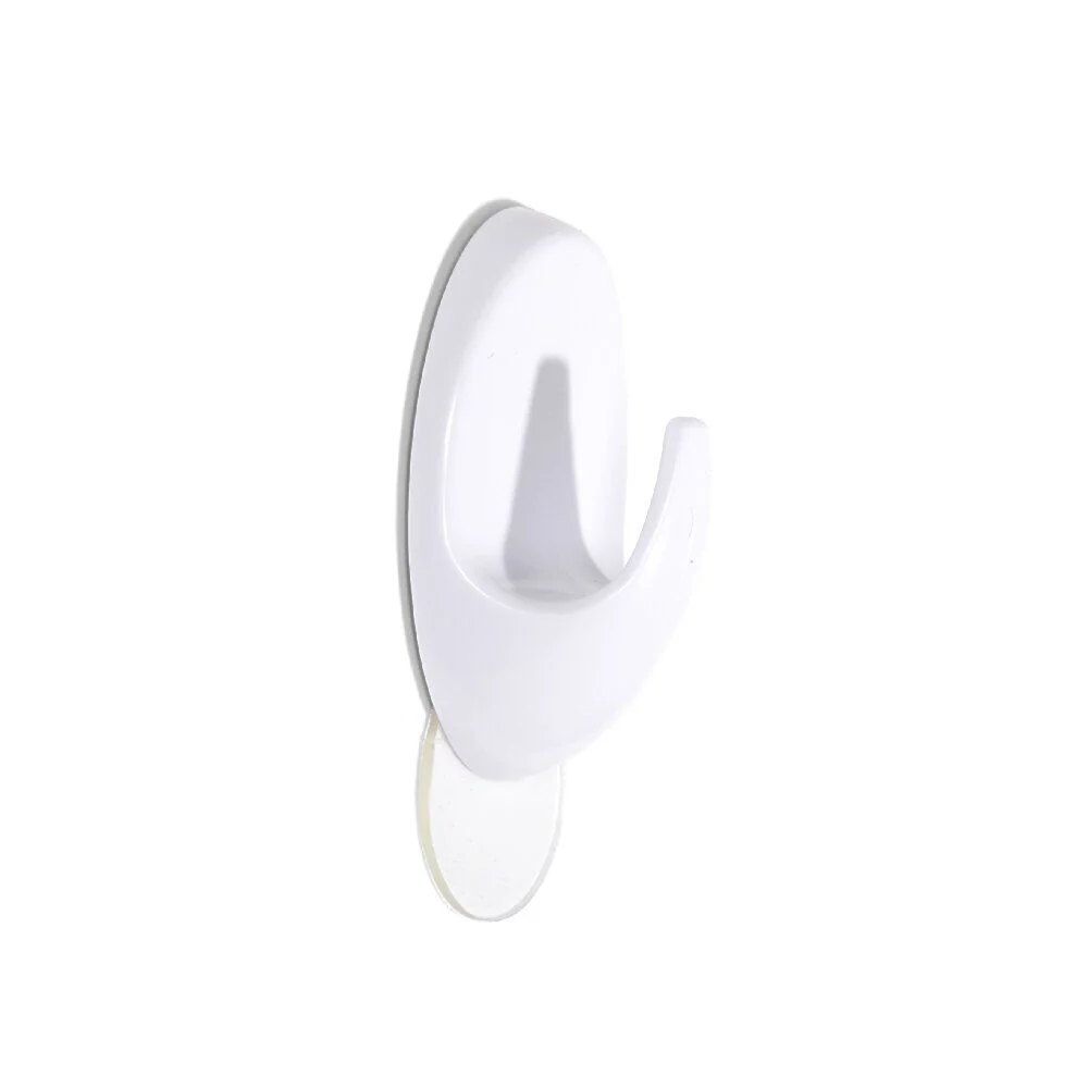 Lot de 12 crochets adhésifs plastique blanc