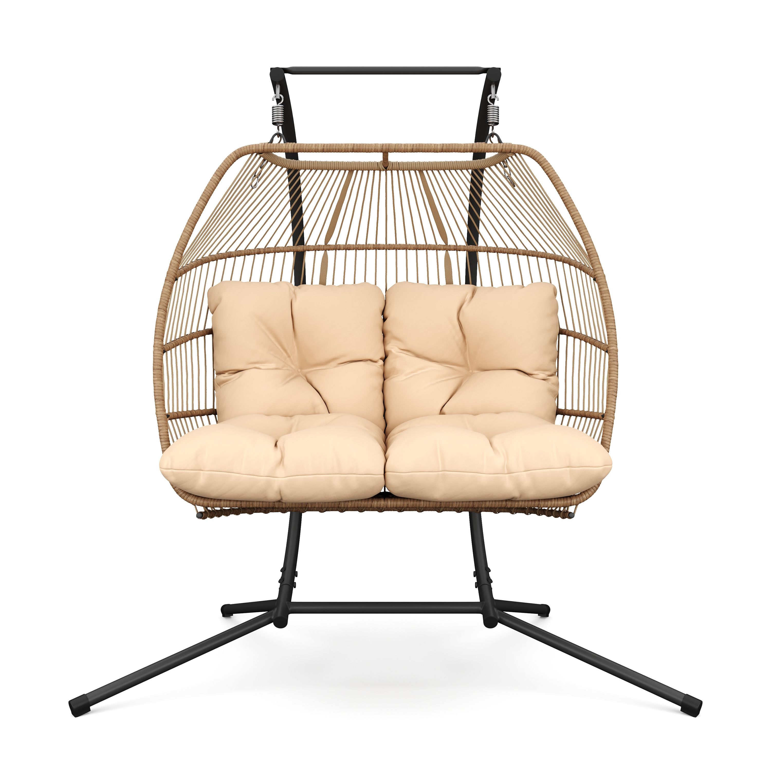 Doppel Hängesessel mit Gestell BELIZE beige