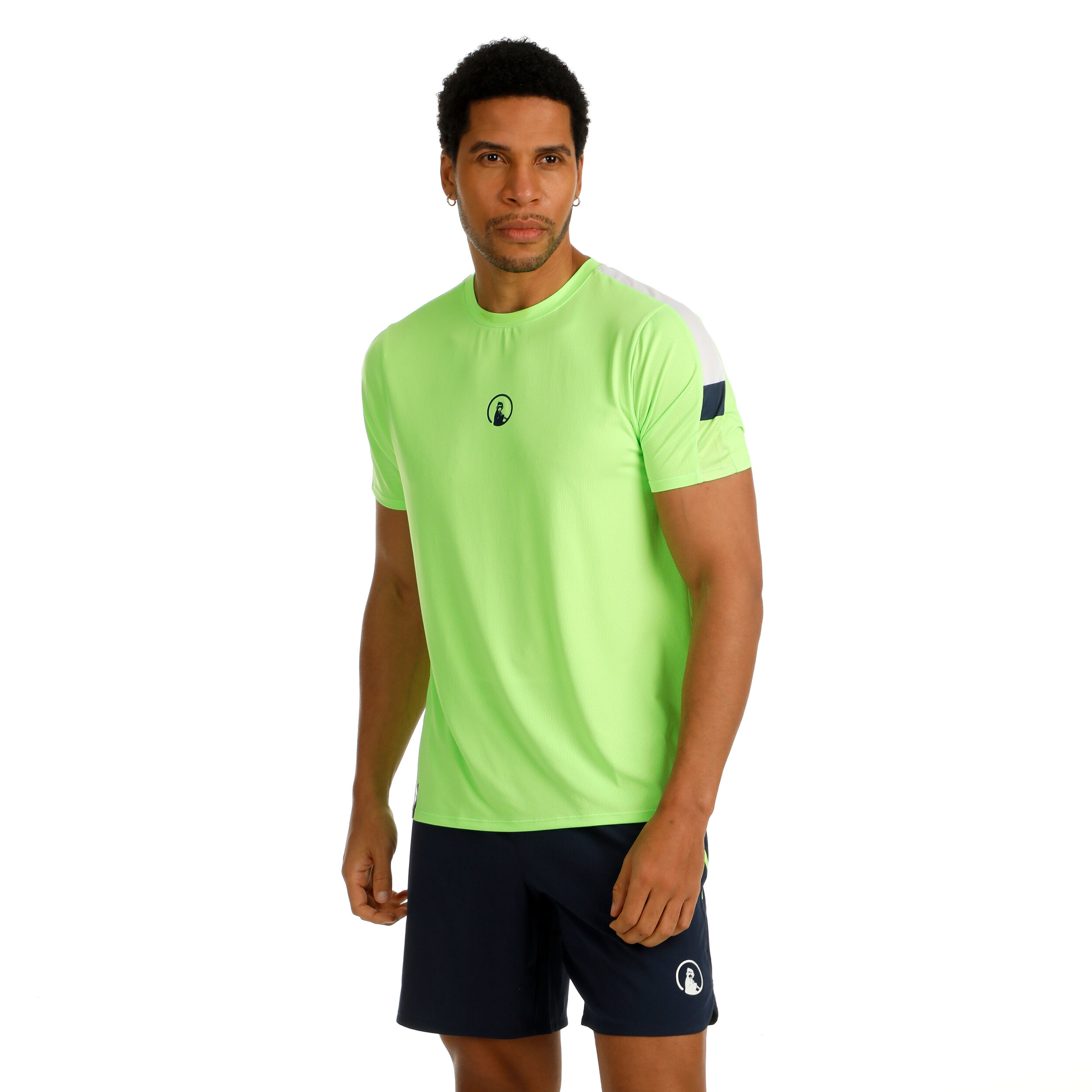 Quiet Please Wild Receiver Hori T-shirt Hommes - Vert Fluo , Multicouleur