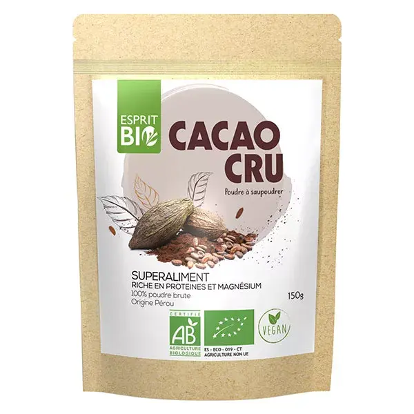 Esprit Bio Cacau em Pó e Sementes Orgânico Cru 150g