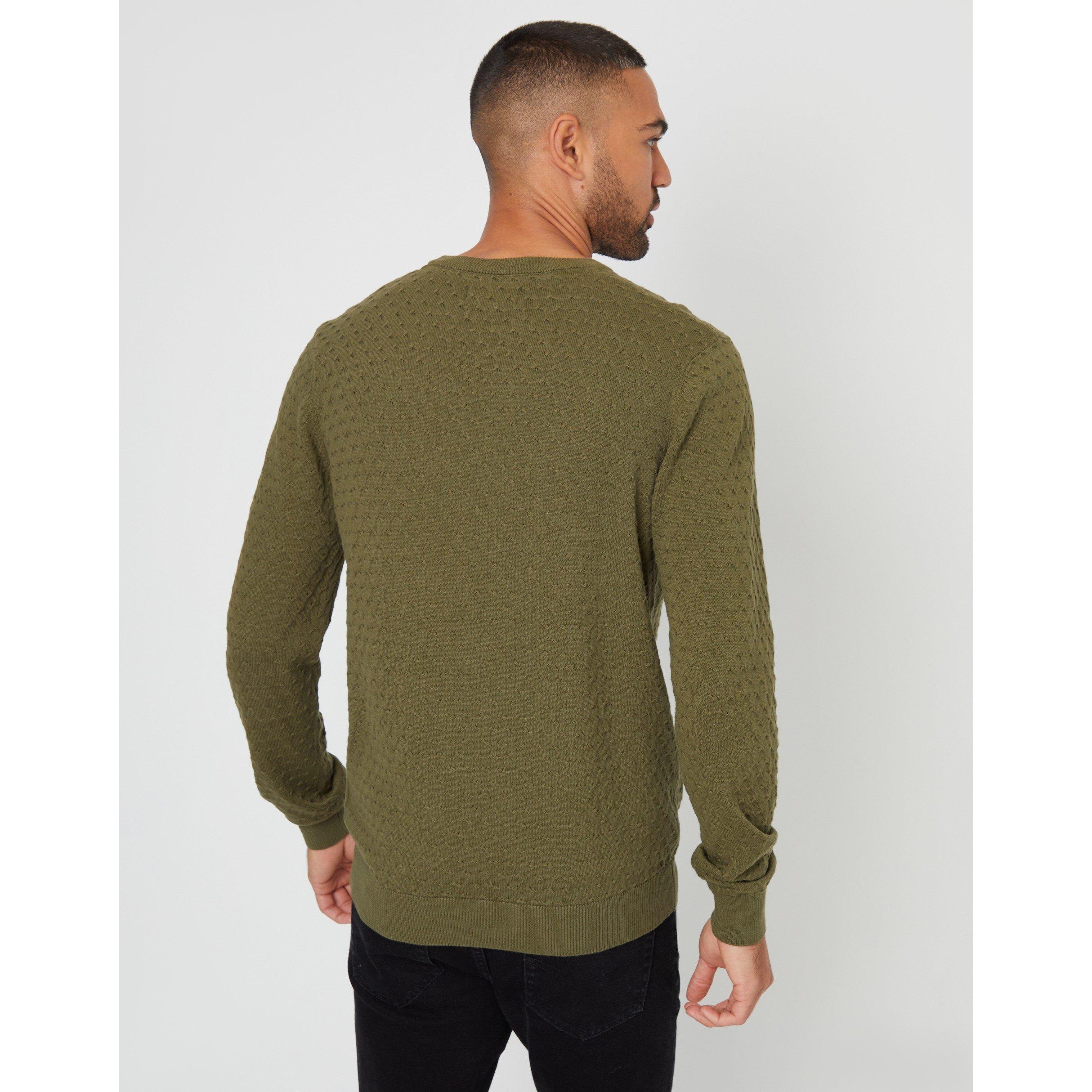 Threadbare Cable Knit Crew Neck Jumper Mens