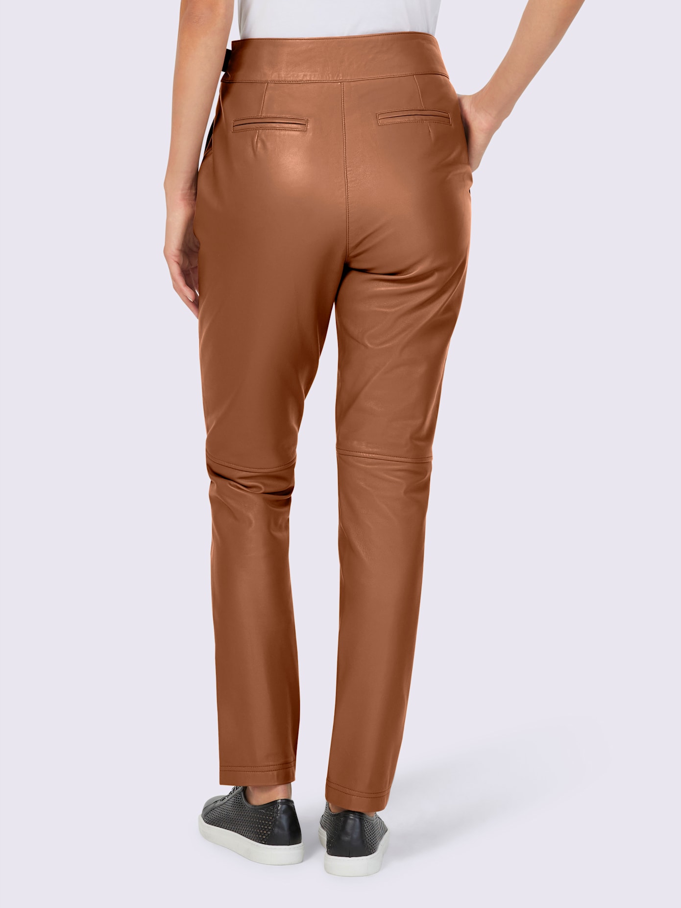 Pantalon en cuir ceinture avec bride et boucle