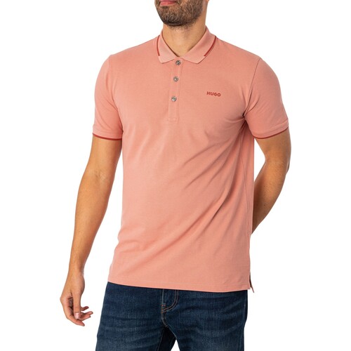 BOSS - Polo Slim Con Logo De Dinoso222 Rosa