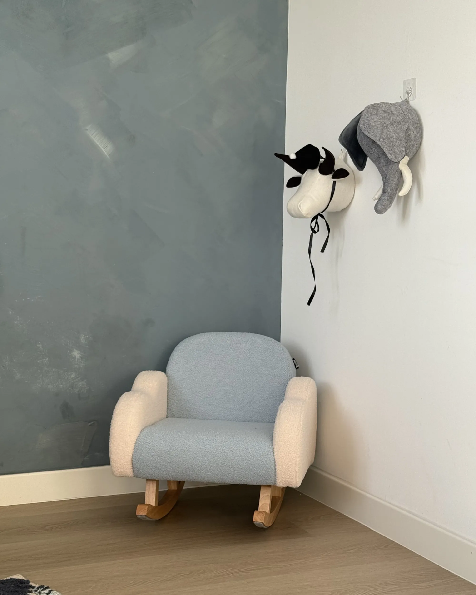 Wanddecoratie voor kinderen Stier GEOFFREY Katoen 24 cm Wit