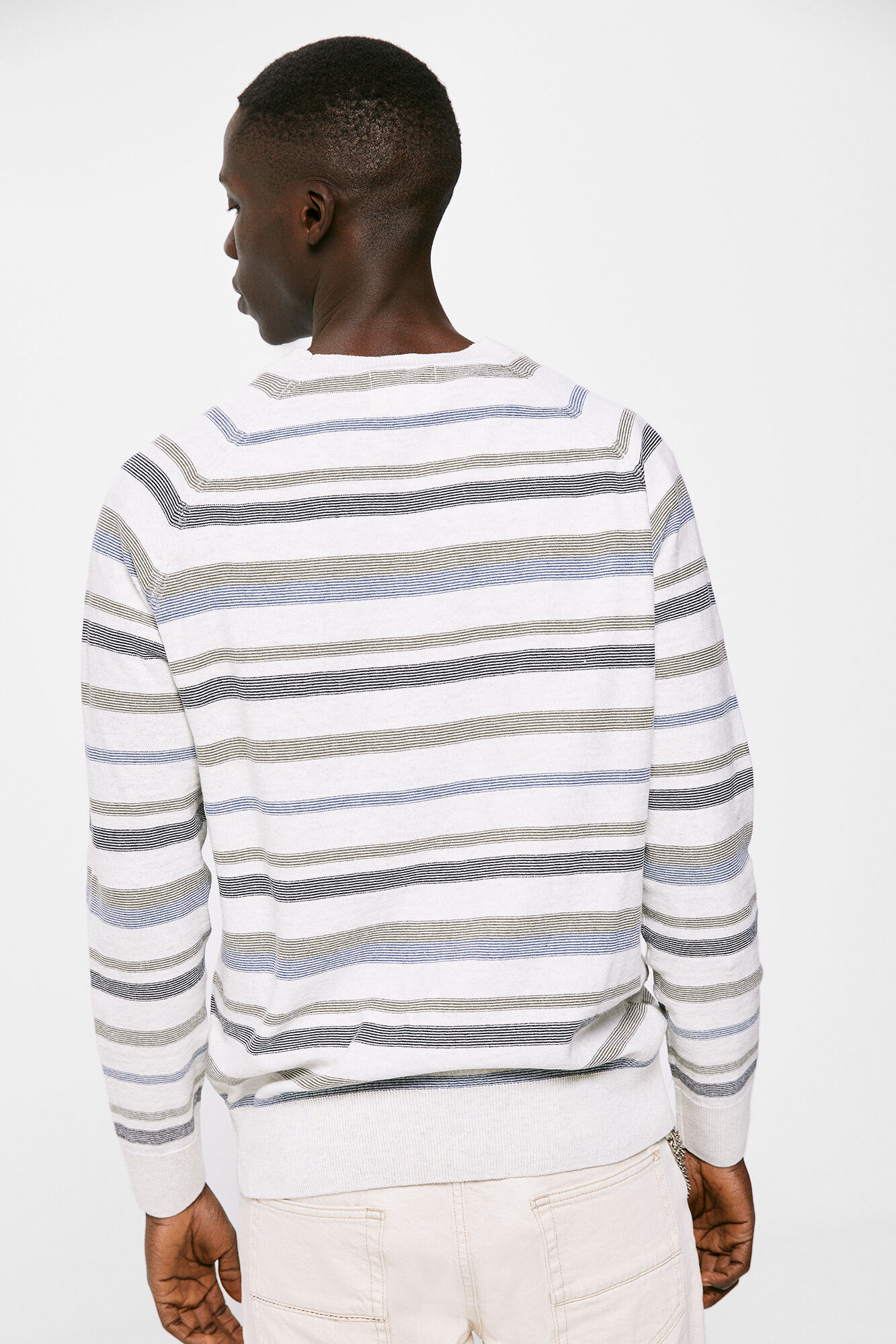 Camisa Microstripe - cinza claro