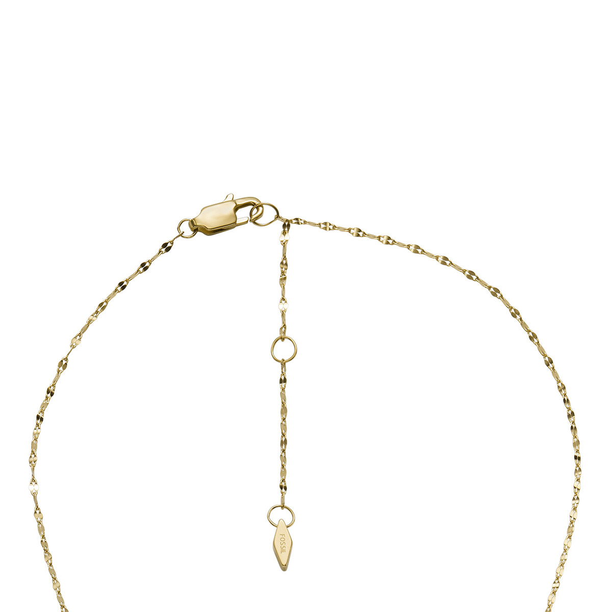 Collier FOSSIL acier inoxydable doré nacre 47 cm