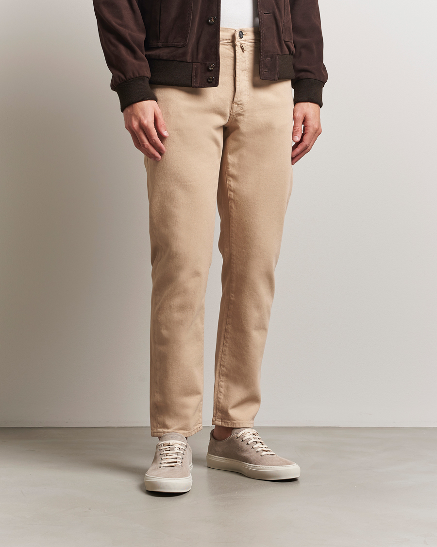 Incotex 5-Pocket Cotton Stretch Pants Beige