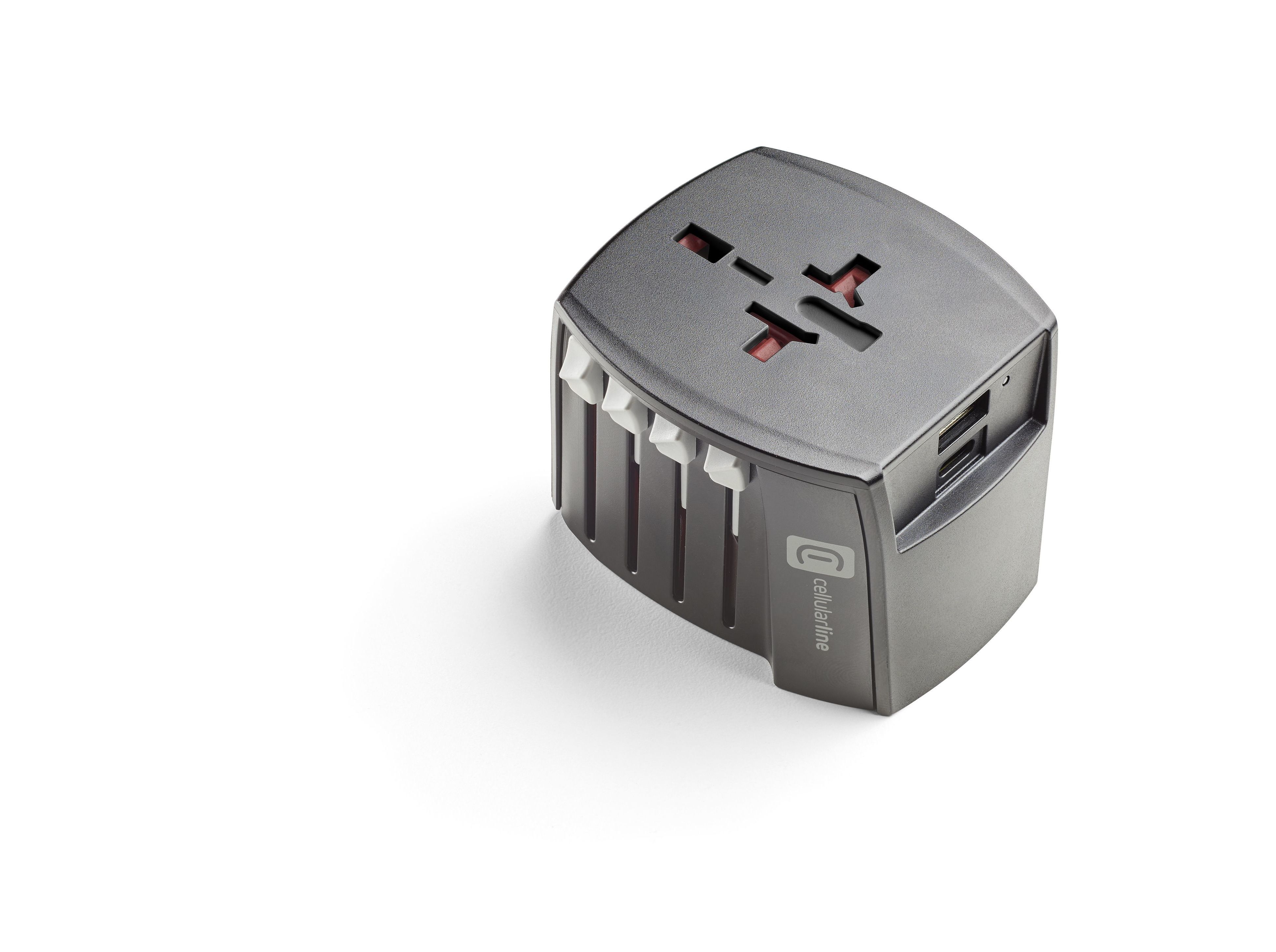 ADAPTADOR DE VIAGEM CELLULARLINE WORLD TRAVEL CHARGER 20W 1X USB-A 1X USB-C