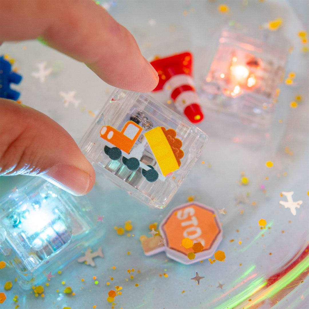 glo pals limited edition lichtblokjes - auto - 6st