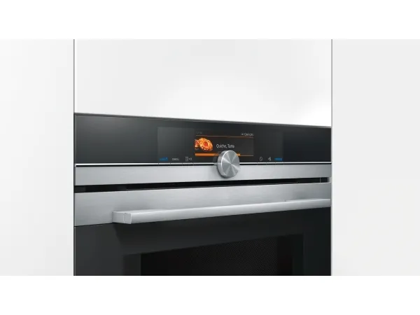 Siemens iQ700 CM678G4S1 - Kombinationsovn - til indbygning - niche - bredde: 56 cm - dybde: 55 cm - højde: 45 cm - med selv-rengøring - rustfrit stål
