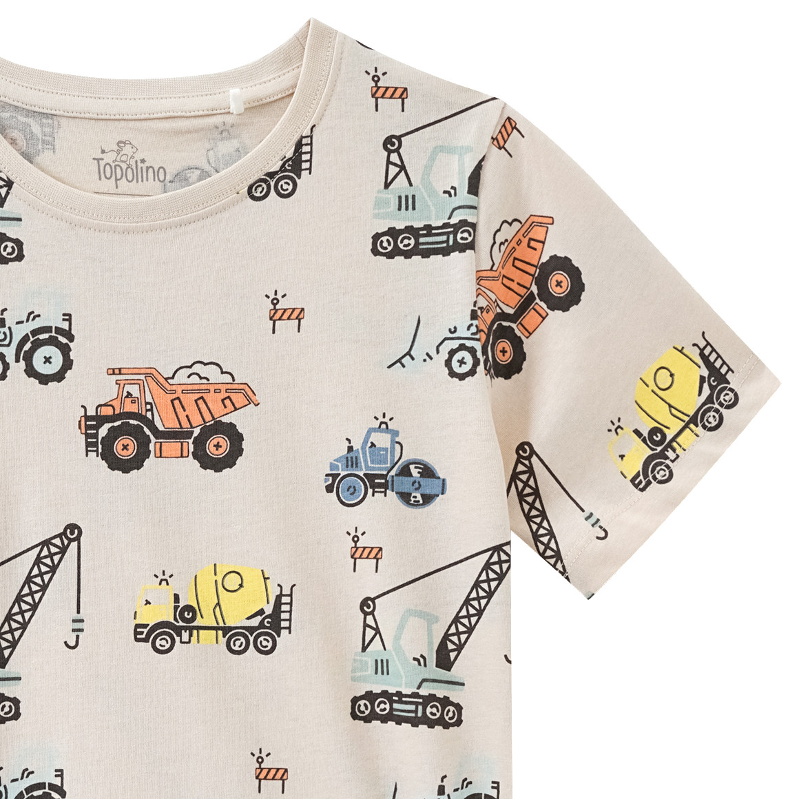 Topolino Jungen T-Shirt mit Fahrzeug-Prints beige