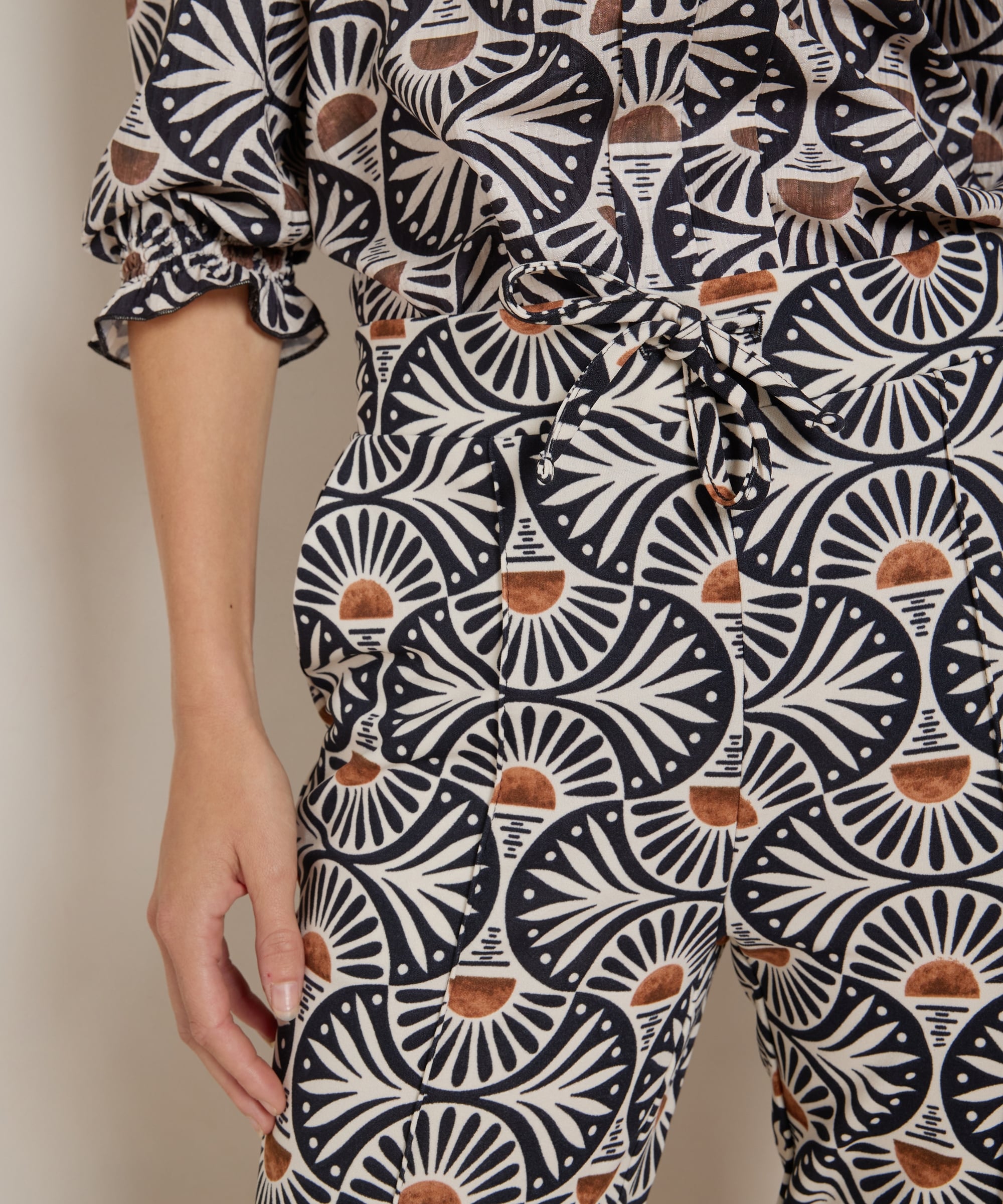 slim fit broek met print